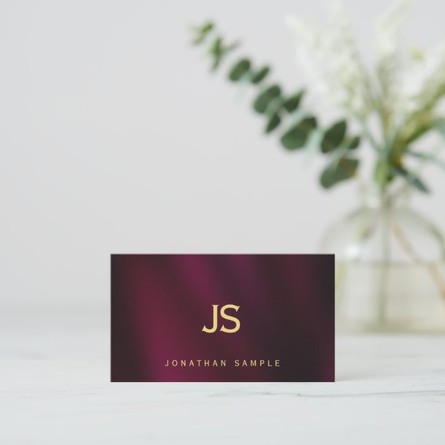 Modern Elegant Gold Text Monogram Create Your Own Business Card (Standing Front)