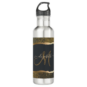 Modern Elegant Gold Touch Monogram 710 Ml Water Bottle