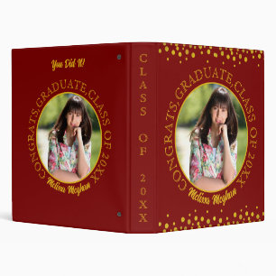 Modern Elegant Gold Typography Graduate Photo Gift Binder