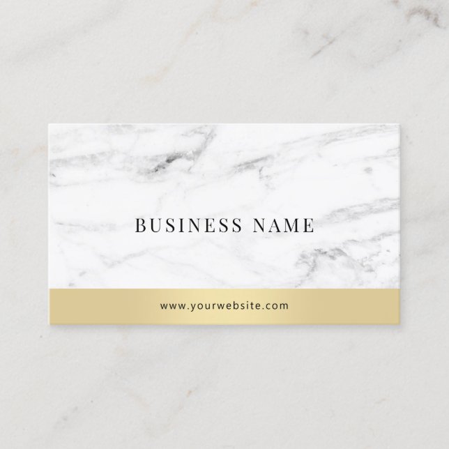 Modern Elegant Gold White Marble Template Business Card (Front)