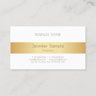 Modern Elegant Gold White Personalized Template Business Card