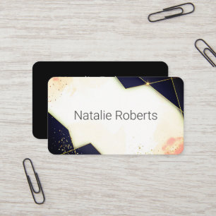 Modern Elegant Golden Black -Pink Business Card