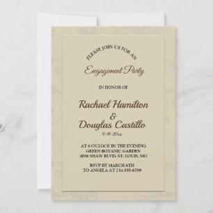 modern elegant golden engagement card