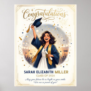 Modern Elegant Graduation Card Template 2026 Poster