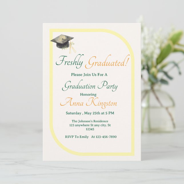 Modern Elegant Graduation Invitation (Standing Front)