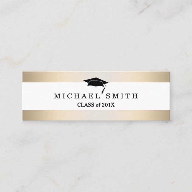 Modern Elegant Graduation Name Card (Front)
