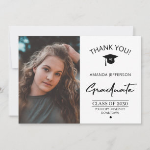 Modern elegant graduation photo graduate thank you