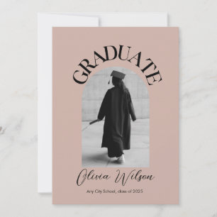 Modern Elegant Graduation Photo Invitation