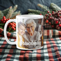 Modern elegant grandma personalized photo collage 