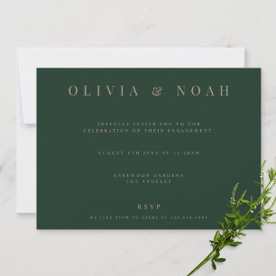 Modern & Elegant Green Engagement Party Invitation