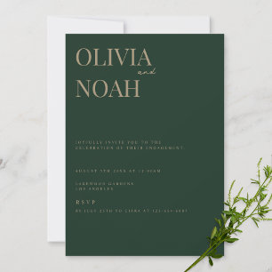Modern & Elegant Green Engagement Party Invitation