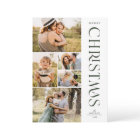 Modern Elegant Green Five Photo Collage Christmas 