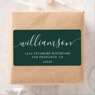 Modern Elegant Green Script Famille Adresse de ret