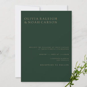 Modern & Elegant Green Wedding Invitation Card