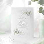 Modern Elegant Greenery Baptism Invitation<br><div class="desc">Romantic calligraphy and elegant watercolor greenery baptism invitations</div>