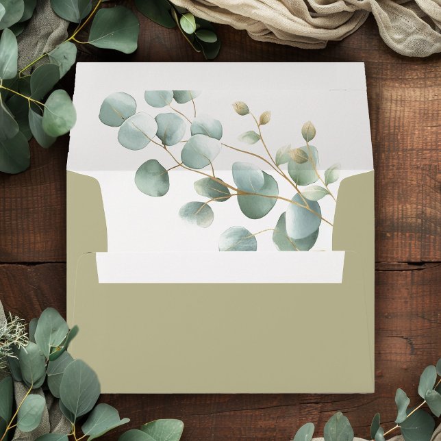 Modern Elegant Greenery Bridal Shower  Envelope (Creator Uploaded)