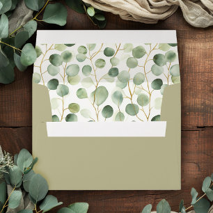 Modern Elegant Greenery Bridal Shower  Envelope