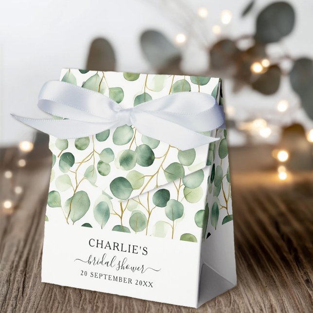 Modern Elegant Greenery Bridal Shower  Favor Box (Creator Uploaded)