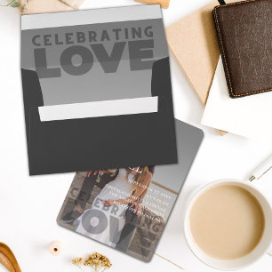 Modern Elegant Grey Bold Calligraphy  Envelope