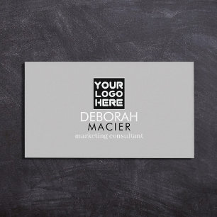 Modern Elegant Grey Business Card with Logo Image