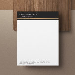 Modern Elegant Grey Faux Gold Line Letterhead<br><div class="desc">Modern elegant letterhead template with faux gold line and dark grey stripes. Perfect for attorney,  consultant. You can match it with other office products from our store.</div>