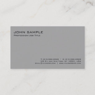 Modern Elegant Grey Professional Minimalist Plain Business Card