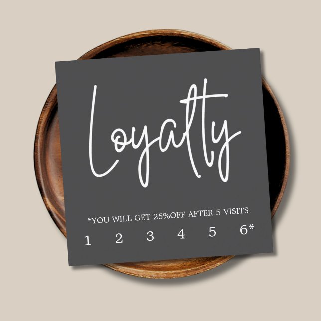 Modern Elegant Grey White Bold Loyalty Card (Creator Uploaded)