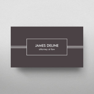 Modern Elegant Grey White Lines Attorney  Business Card