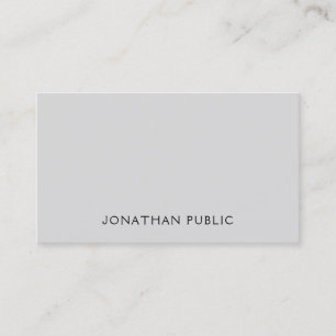 Modern Elegant Grey White Trendy Simple Template Business Card
