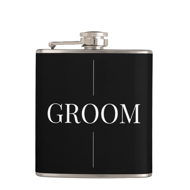 Modern Elegant Groom Flask (Front)