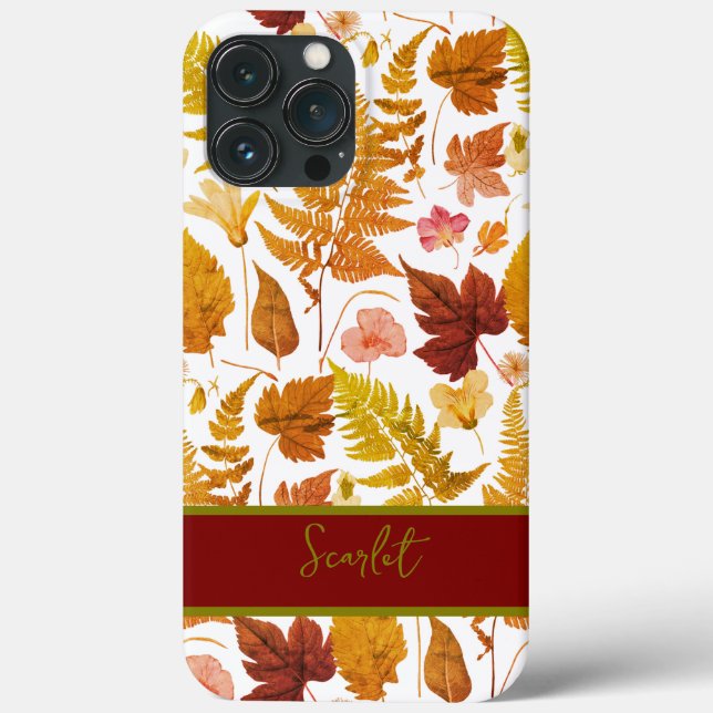 Modern elegant halloween spring leaves & flowers  Case-Mate iPhone case (Back)
