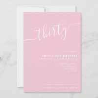 Modern Elegant Hand Lettered Script 30th Birthday