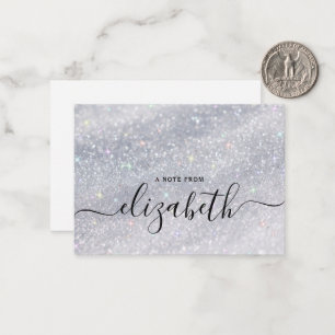 Modern Elegant Handwriting Script Name Glitter Card