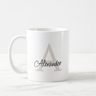 Modern Elegant Handwritten Script Monogram & Name Coffee Mug