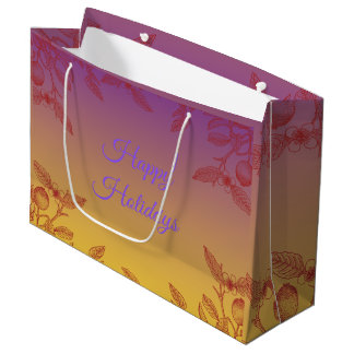 Modern Elegant Happy Holidays Typography Gift Bag