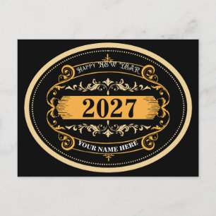 Modern & Elegant Happy New Year 2027  Postcard