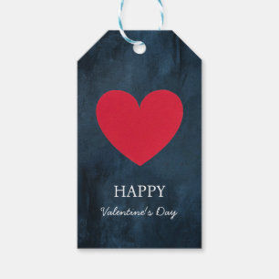 Modern Elegant Happy Valentine's Day Red Heart Gift Tags
