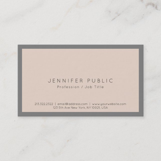 Modern Elegant Harmonic Colours Smart Plain Luxury Business Card (Front)