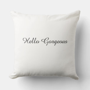 Modern Elegant Hello Gorgeous Gold Throw Pillow