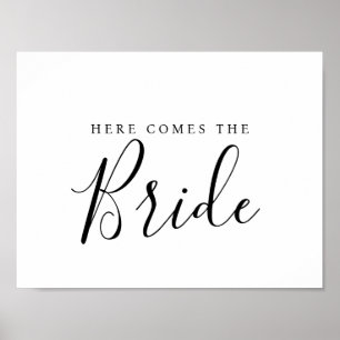 Modern Elegant here comes the bride Poster