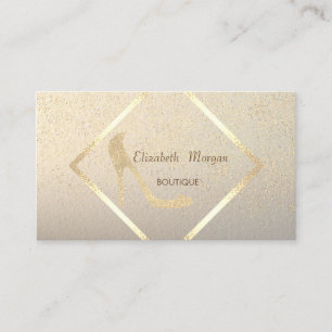 Modern Elegant  High Heel,Gold Frame,Confetti Business Card
