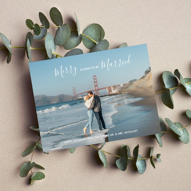 Modern Elegant Holiday Save The Date Postcard (Creator Uploaded)