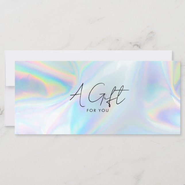 Modern Elegant Holographic Gift Certificate (Front)