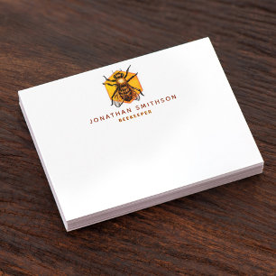 Modern & Elegant Honey Bee Personalized Beekeeper Card