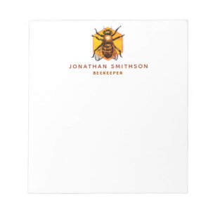  Modern & Elegant Honey Bee Personalized Beekeeper Notepad