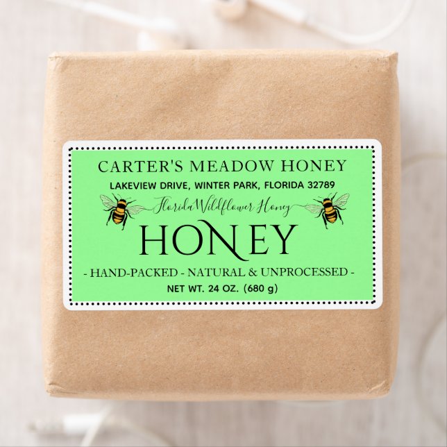 Modern Elegant Honey Custom Shipping Labels (Insitu)