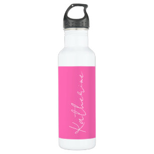 Modern Elegant Hot Pink  Custom Name 710 Ml Water Bottle