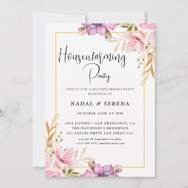 Modern Elegant Housewarming Party Invitation (Front)