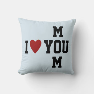 Modern Elegant I Love You Mom Throw Pillow