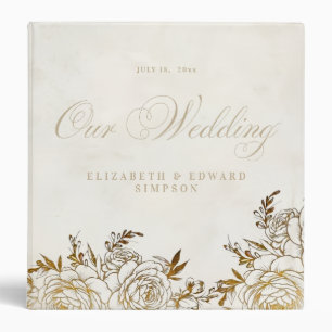 Modern Elegant Ivory Wedding Photo Album Binder